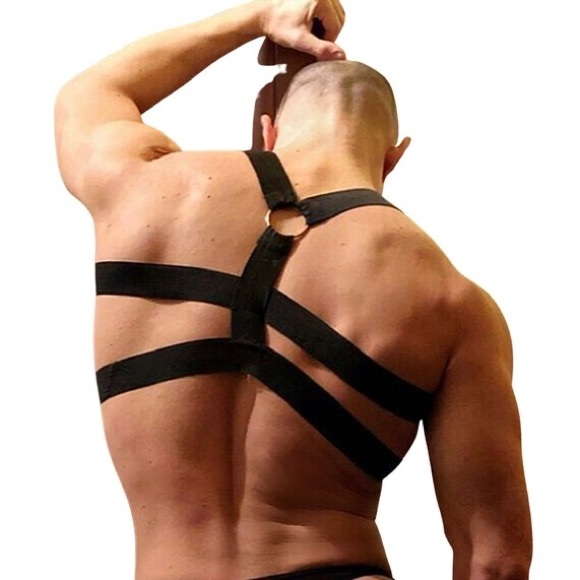 Men’s Shoulder Chest Metal Ring Style Elastic Harness - Picture 4 of 7